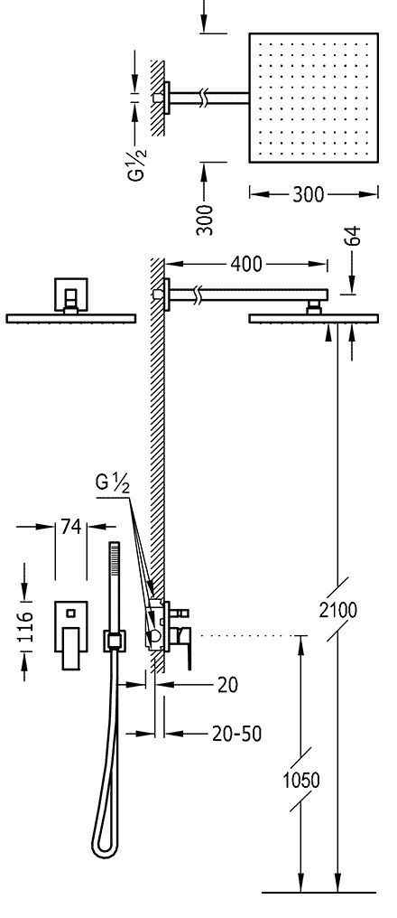 Душевая система Tres 106980 106980