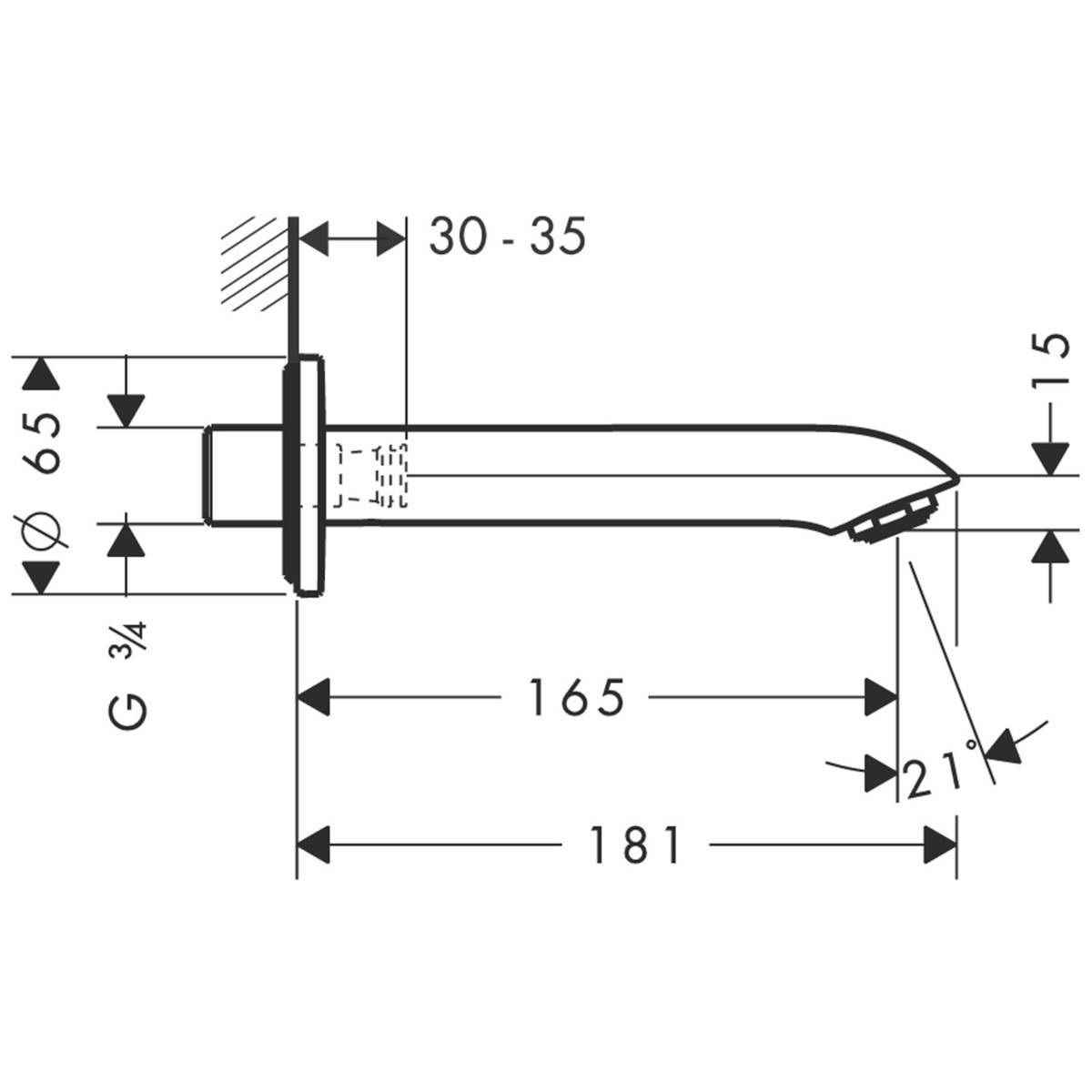Вилив для ванної Hansgrohe Metris  31494000