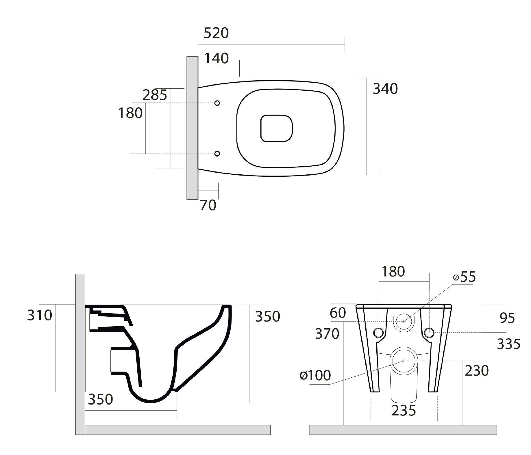 Унитаз подвесной AXA White Jam 3312707