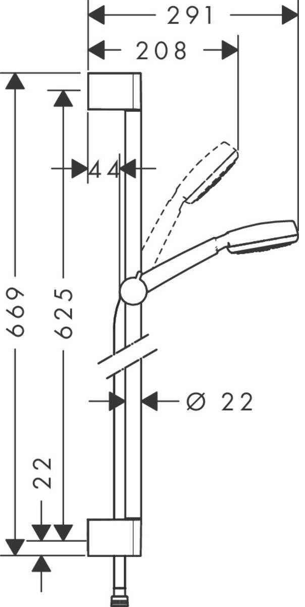 Душовий набір Hansgrohe Crometta (100/900-650) 1jet 26655400