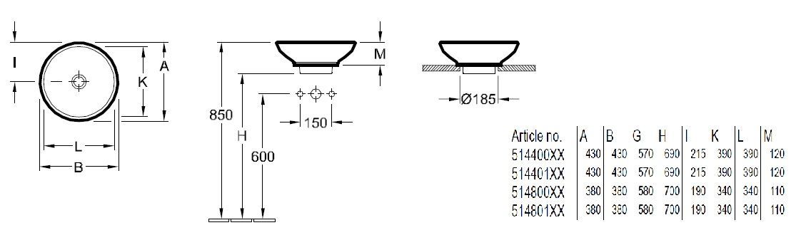 Умывальник на столешницу Villeroy & Boch Loop & Friends 514801R3