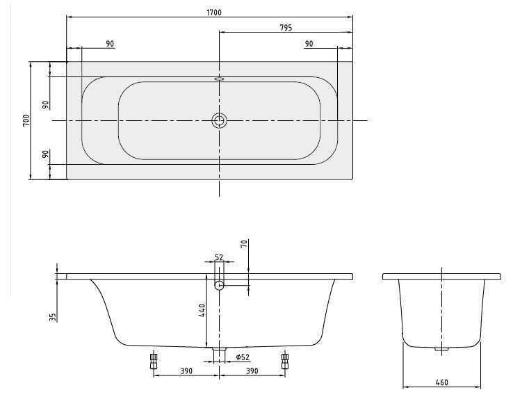Ванна Villeroy and Boch Loop&Friends UBA177LFS2V-96