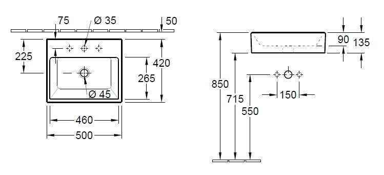 Раковина на стільницю Villeroy and Boch Memento 513550R2