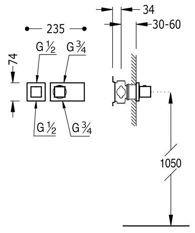 Термостат для душа Tres Block System 20725299