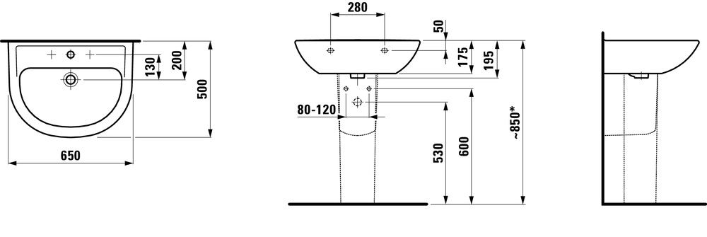 Умывальник Laufen PRO B H8109530001041