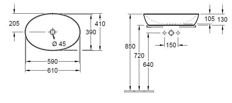 Раковина на столешницу Villeroy and Boch Artis 419861BCW0
