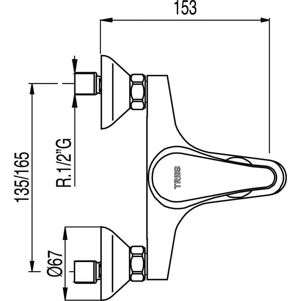 Набор: Змішувач для ванної з душовим набором Eco -Tres 17017002