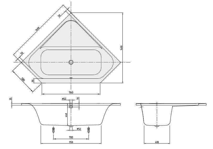 Ванна Villeroy and Boch Loop&Friends UBA140LFS3V-96