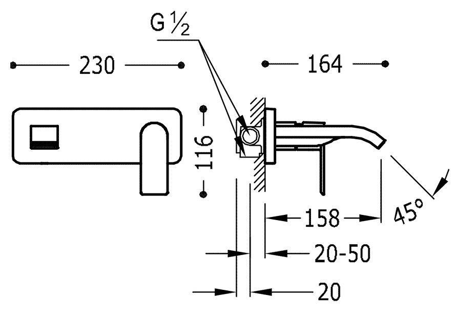 Смеситель для раковины Tres Loft 20026010