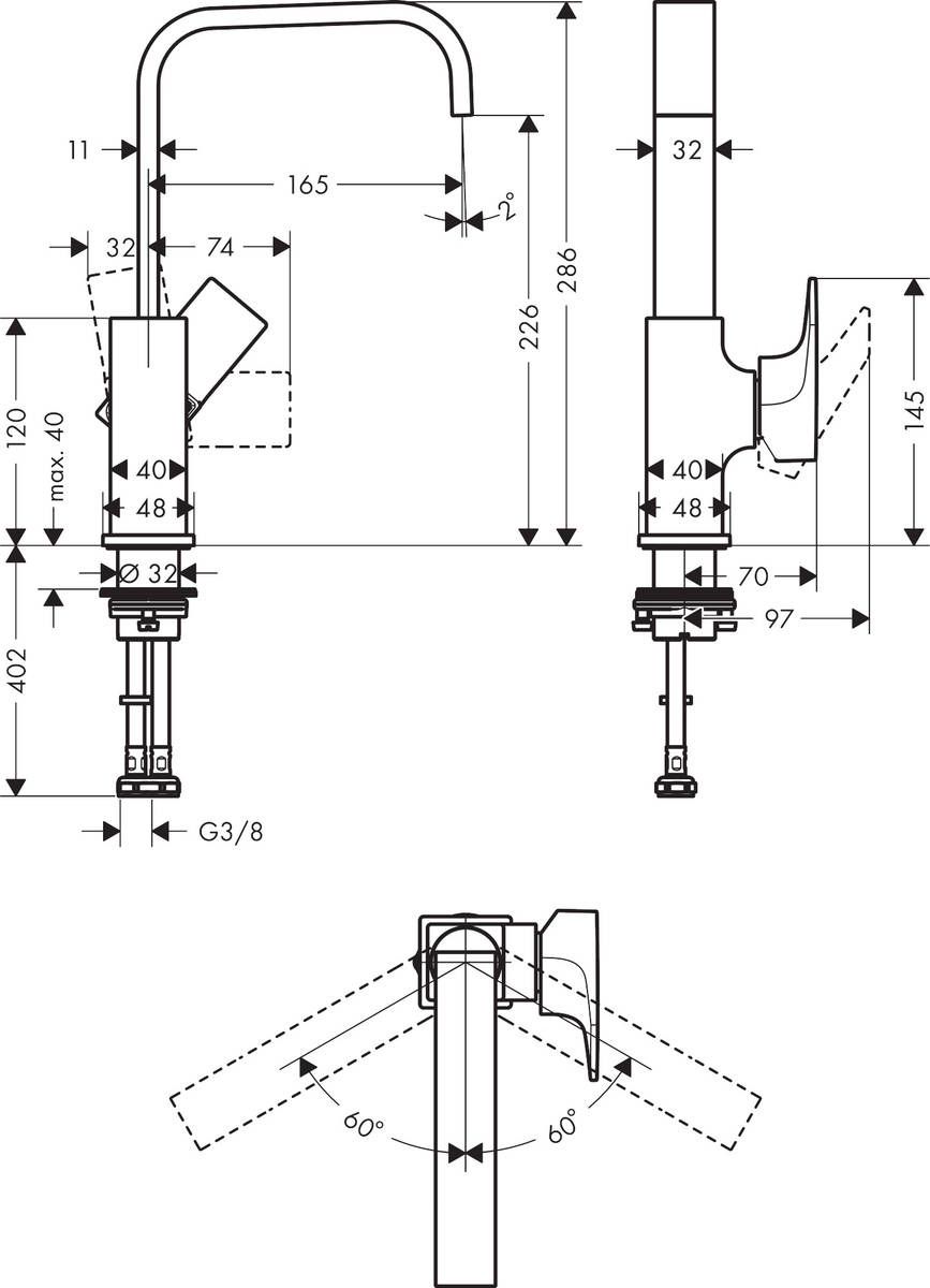 Смеситель для умывальника Hansgrohe Metropol 32511700