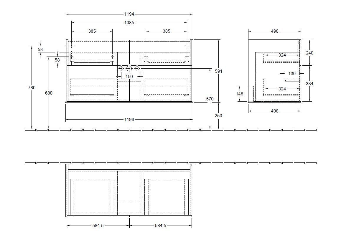Тумба для умывальника Finion Villeroy and Boch G05000GK