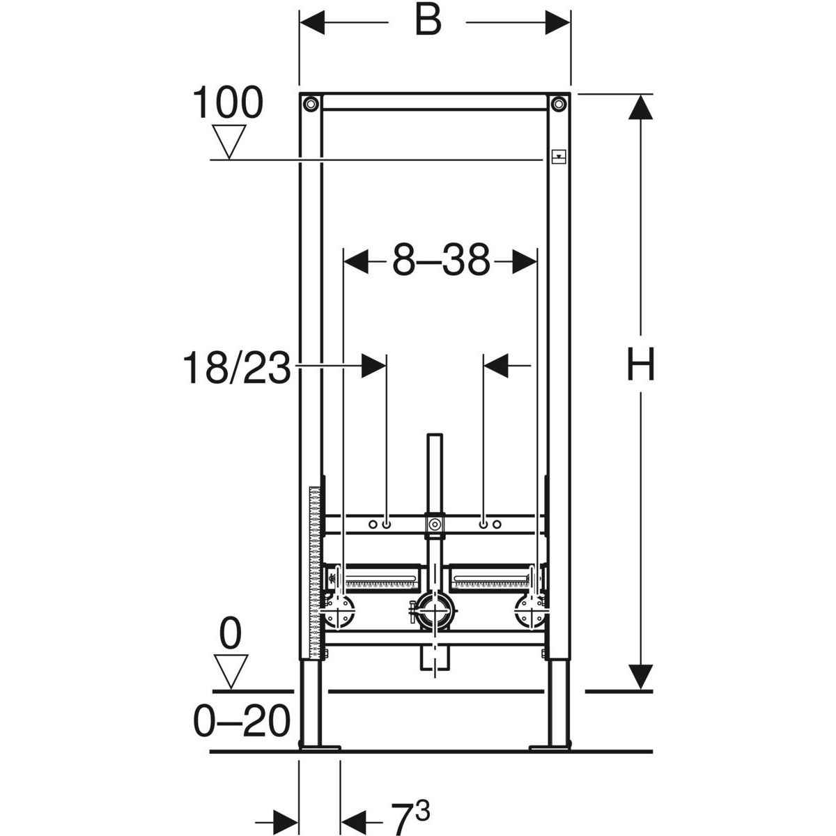 Інсталяція для біде Geberit Duofix H112 111.520.00.1