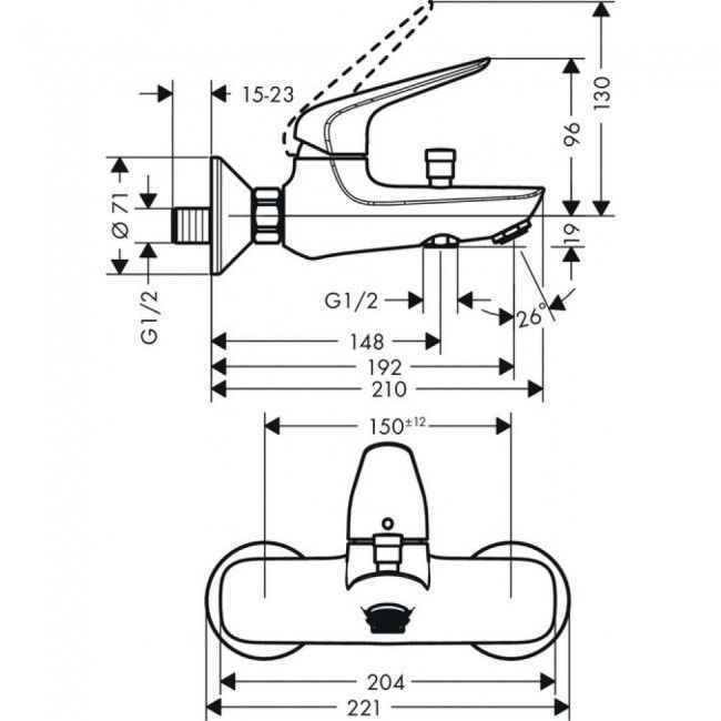 Змішувач для ванни Hansgrohe Novus 71040000