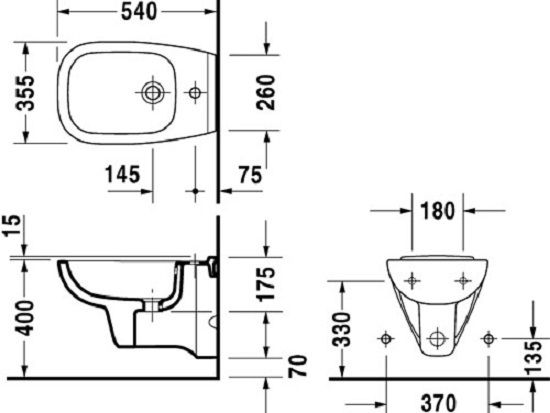 Биде подвесное Duravit D-Code 22361500002