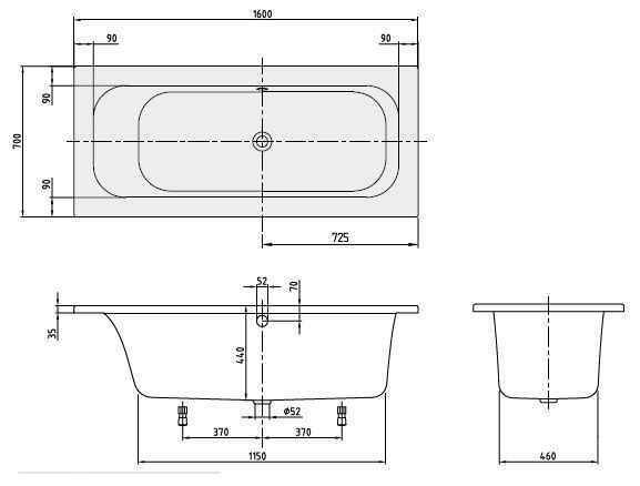 Ванна Villeroy and Boch Loop&Friends UBA167LFS2V-01