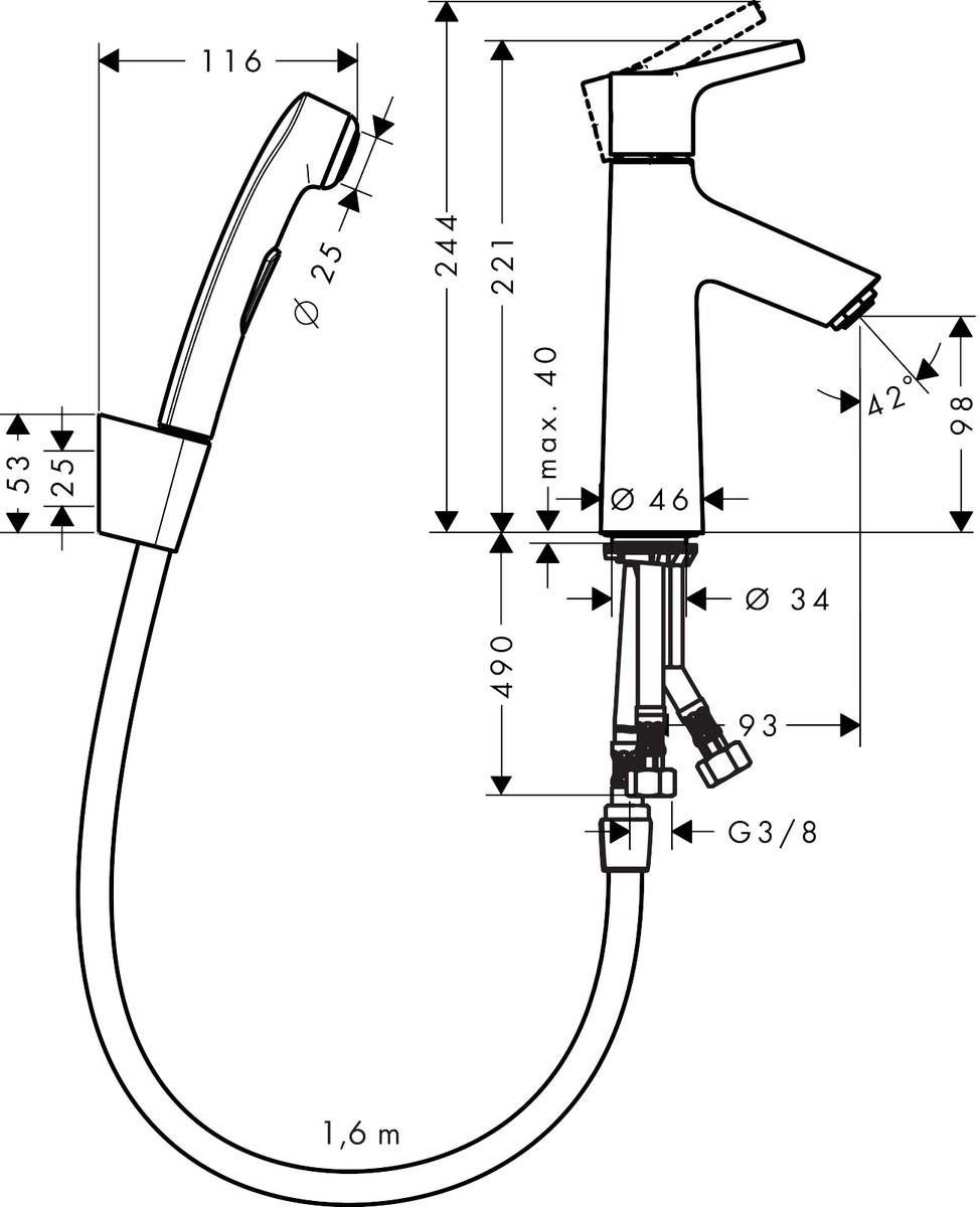 Смеситель для биде Hansgrohe Talis S 72290000