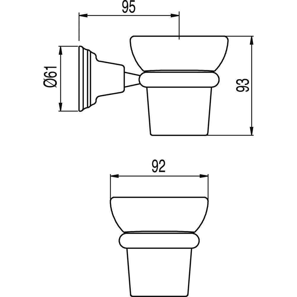 Стаканчик для щіток Tres Clasic 02463612OR