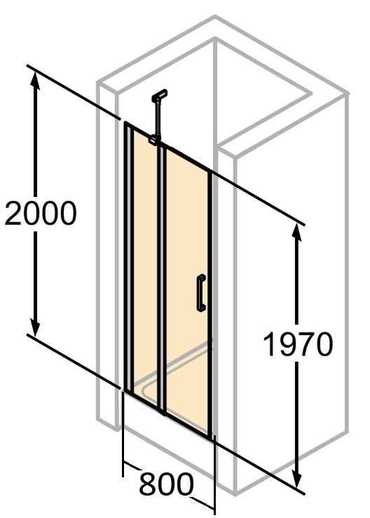 Розпашні душові двері Huppe Classics 2 в нішу C23204.069.321