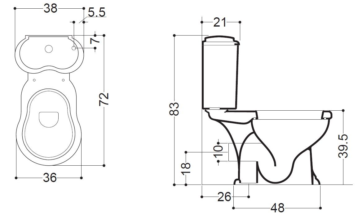 Унитаз напольный AXA Contea 0601301