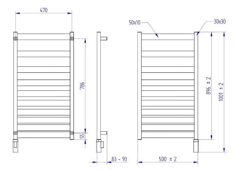 Belti Рушникосушарка водяна 500х896 мм, білий глянцевий