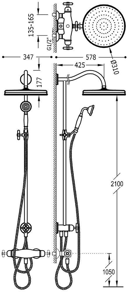 Душевая система Tres Clasic 24219501LM