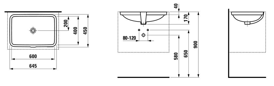 Умывальник Laufen PRO S H8119600001091 H8119650001091