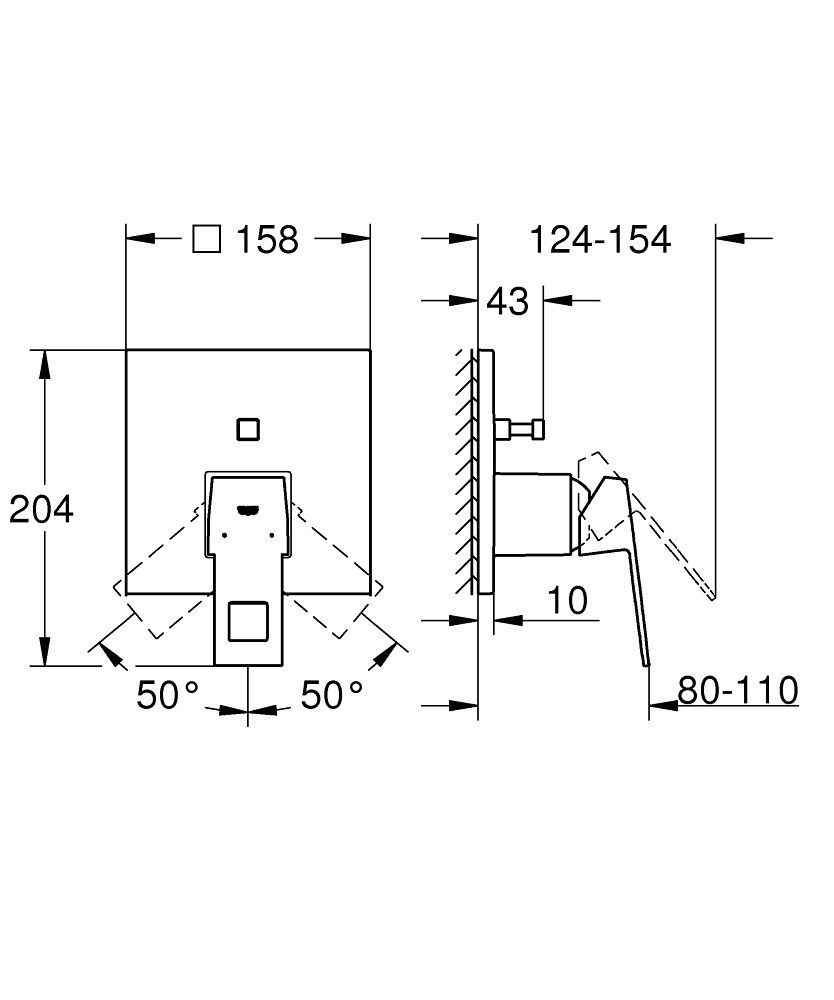 Змішувач для душа Grohe Eurocube 24062AL0