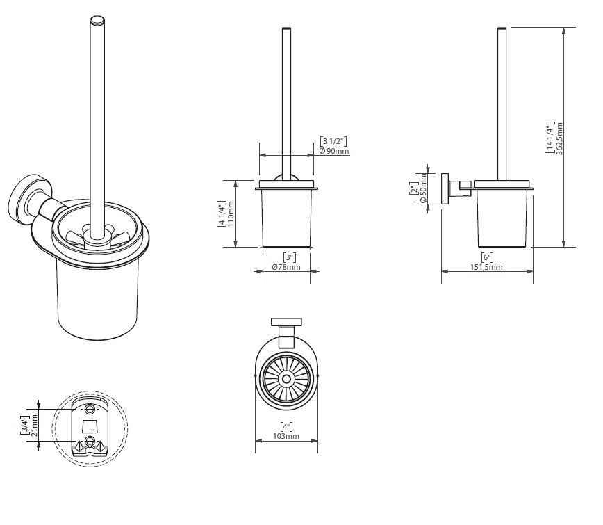 Йоржик для унітазу Creabath Architecture 169603