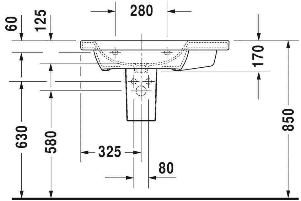 Умивальник Duravit DuraStyle (асиметричний) 2325800000