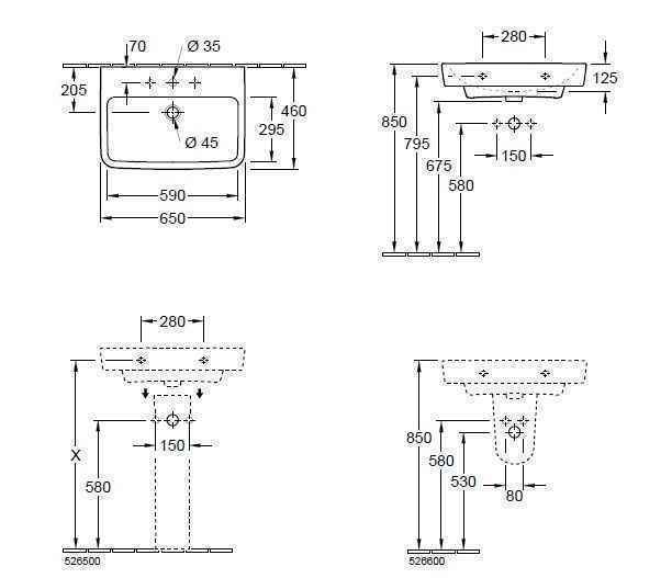 Підвісний умивальник Villeroy and Boch O. Novo 4A4167R1