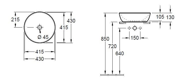 Раковина на столешницу Villeroy and Boch Artis 417943BCW9