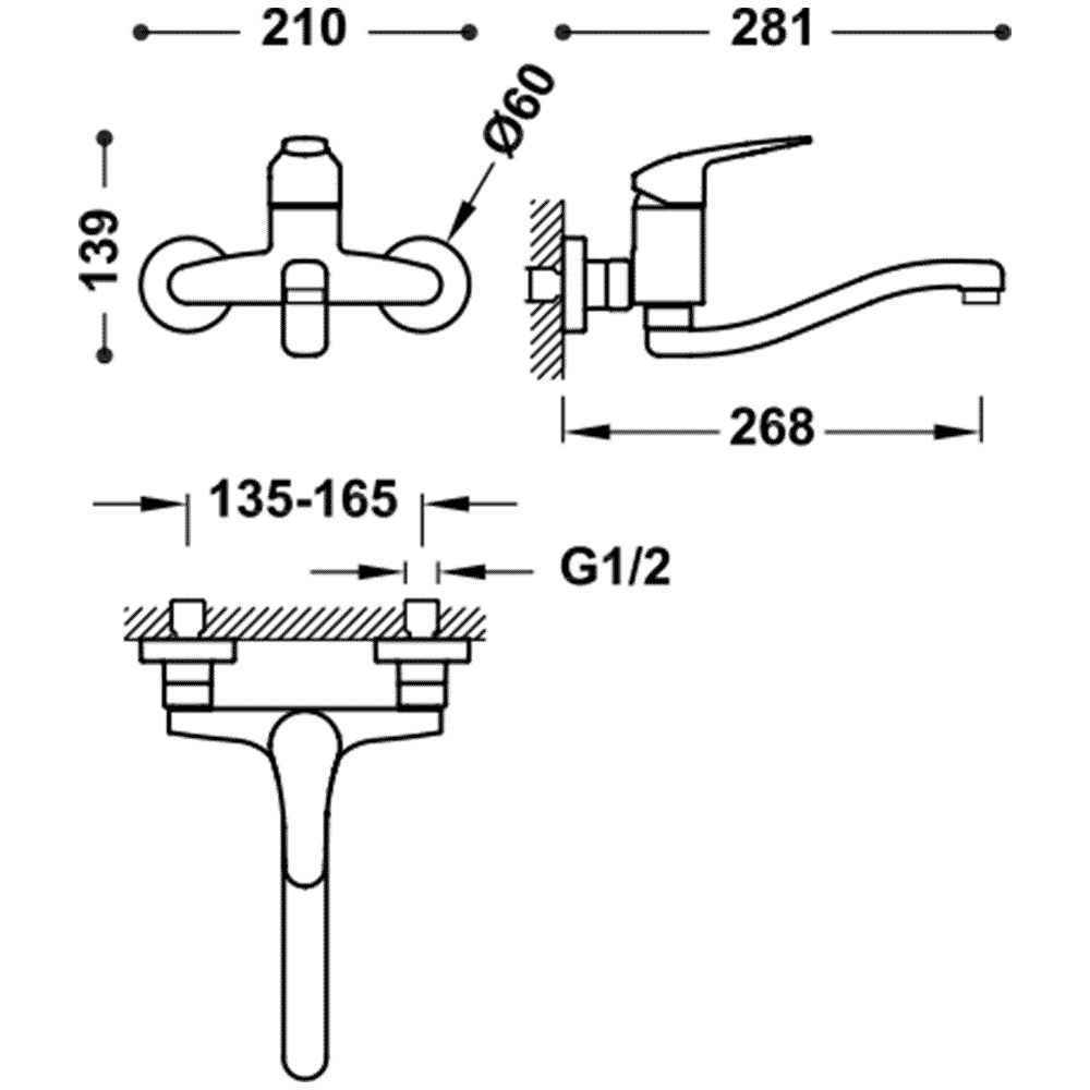 Змішувач на кухню Tres Base Plus 21632003