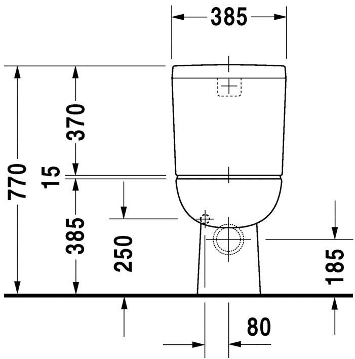 Унитаз напольный Duravit D-Code (комбинированный) 21110920002