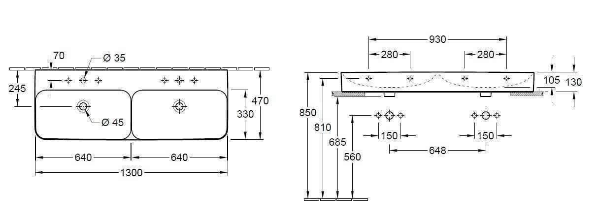 Умивальник на стільницю Finion Villeroy & Boch 4139DCRW