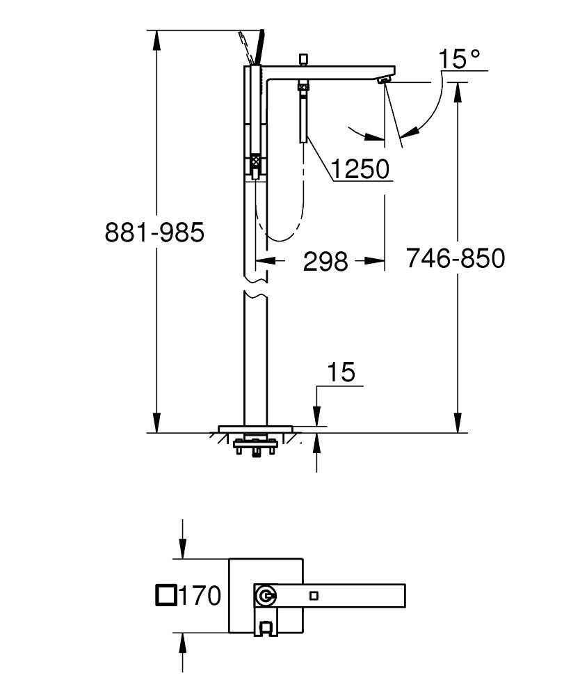 Змішувач для ванної Grohe Eurocube Joy 23667001