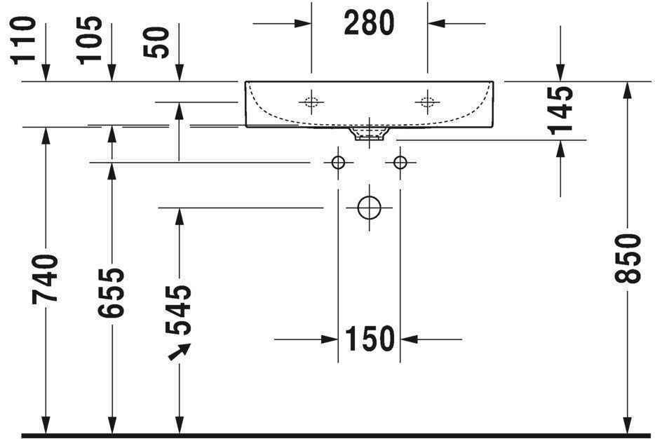 Умивальник Duravit DuraSquare 2353600040