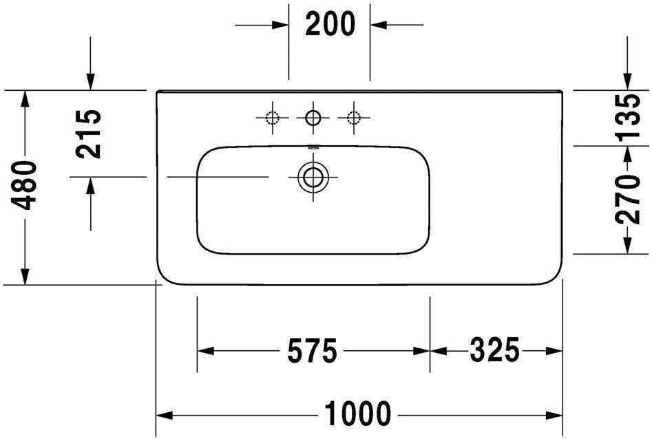 Умивальник Duravit DuraStyle (асиметричний) 2325100060