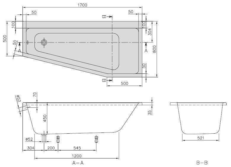Ванна Villeroy and Boch Subway UBA178SUB3REV-96
