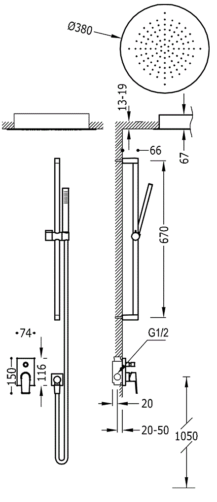 Душевая система Tres Project 21198094AC