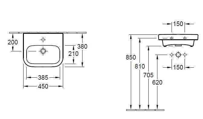 Підвісний умивальник Villeroy and Boch Architectura 437345R1