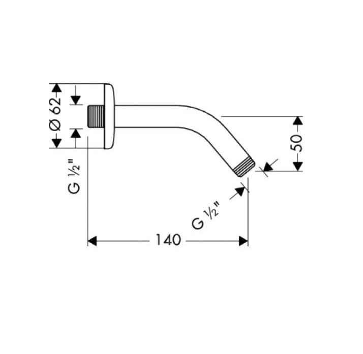 Тримач для верхнього душа Hansgrohe 27411000 (зі стіни) 27411000