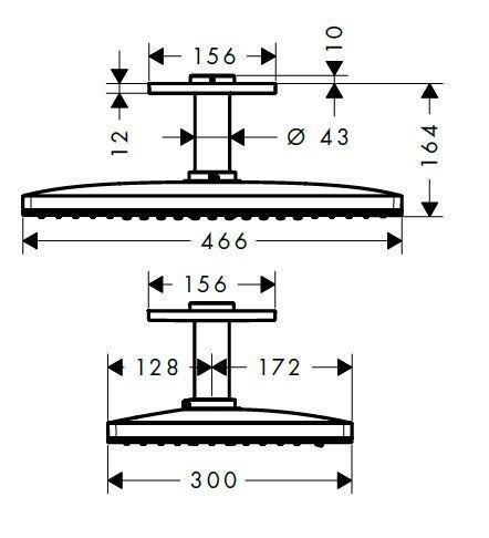 Верхний душ Hansgrohe Rainmaker Select 460 Х 300 3jet 24006400