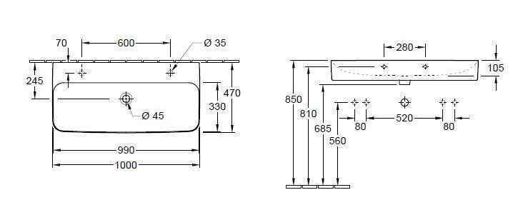 Раковини підвісна Finion Villeroy & Boch 4168A1RW