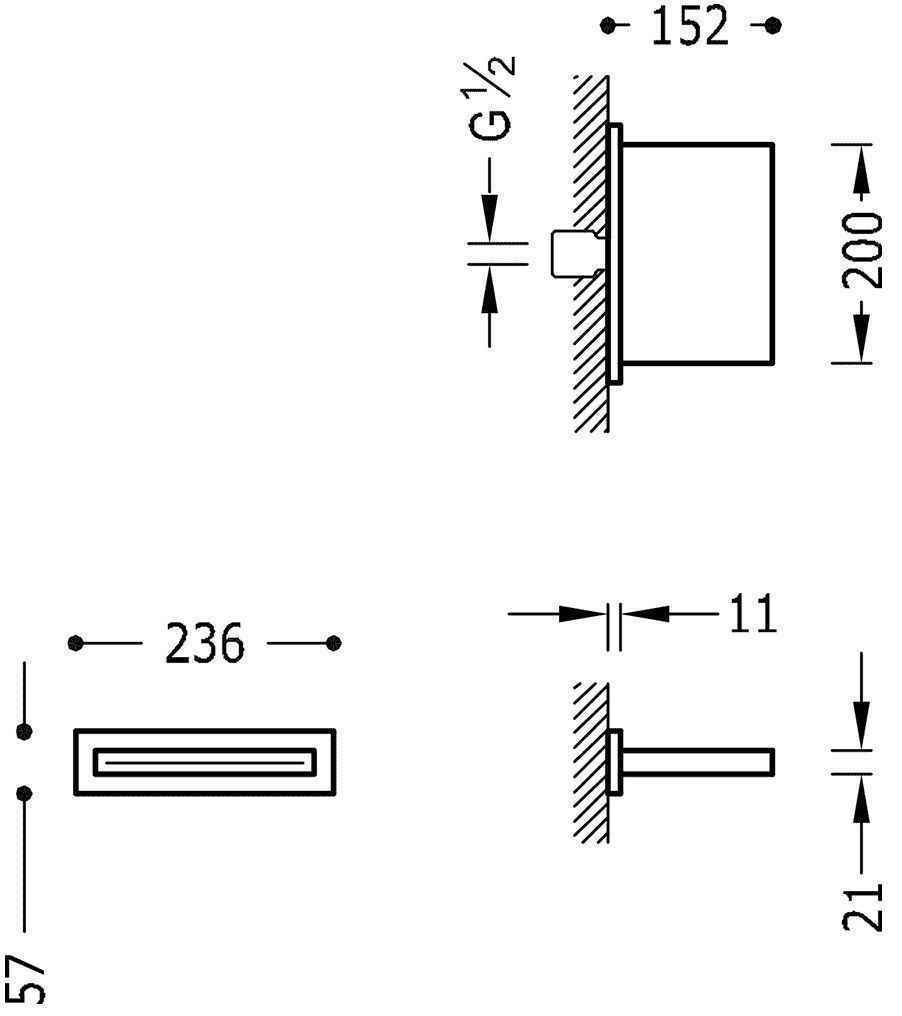 Верхній душ Tres 200Х152 29990304