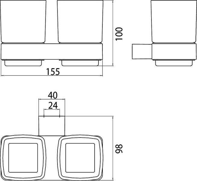 Стакан подвійний підвісний  Loft Emco 0525 001 00