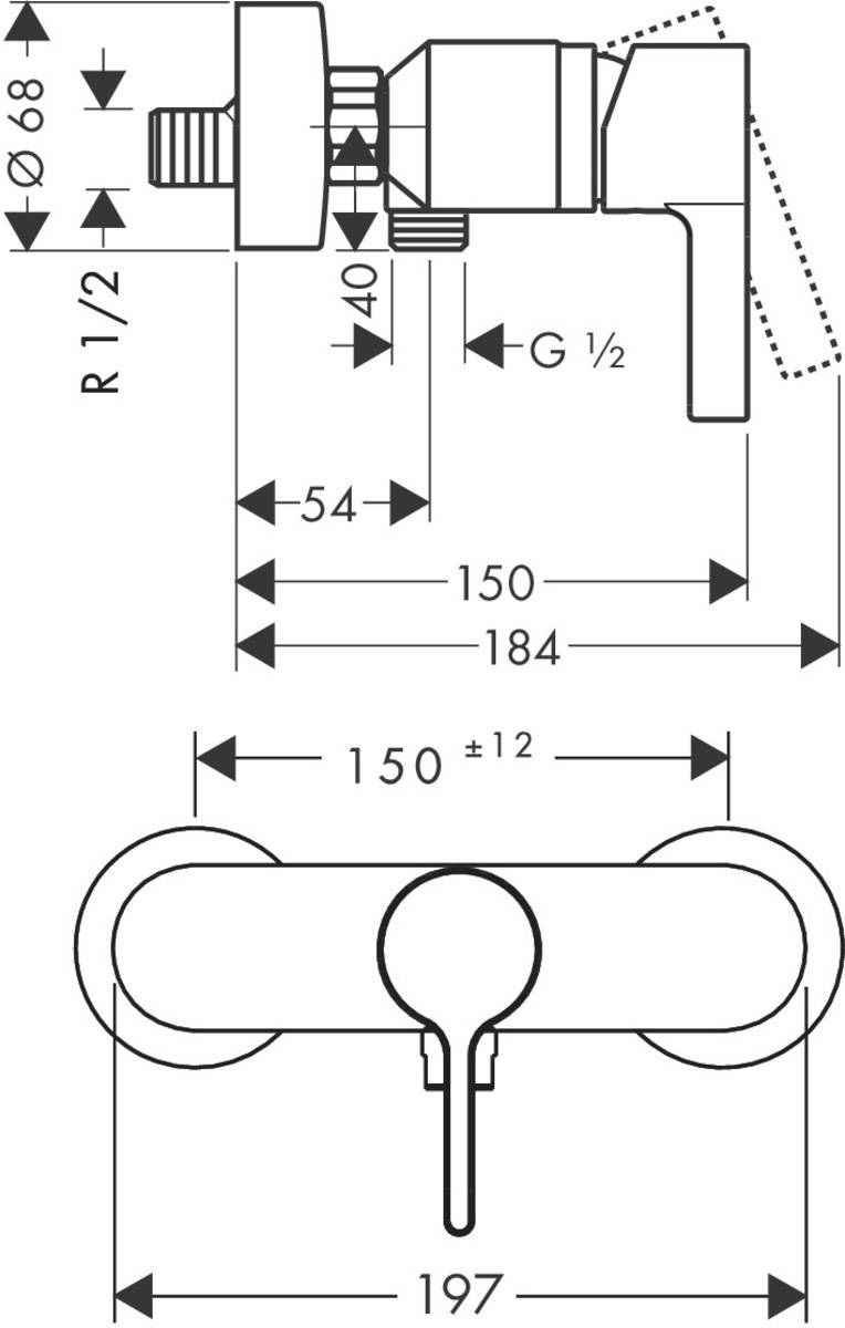 Змішувач для душа Hansgrohe Metris S 31660000