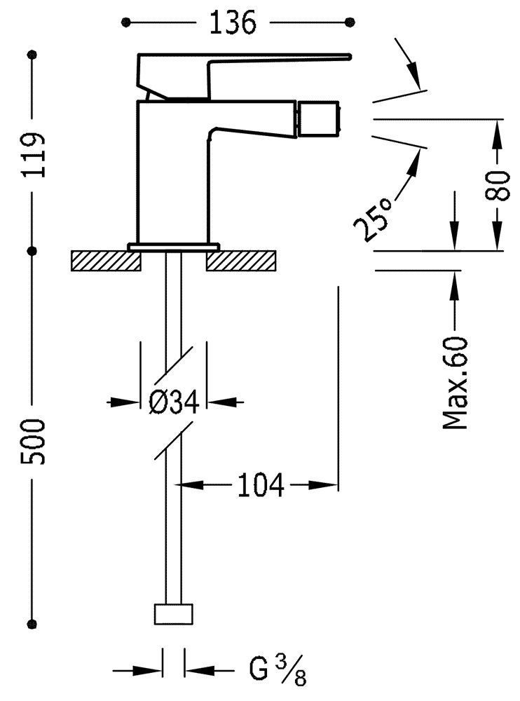 Смесители для биде Tres Slim 20212001NM