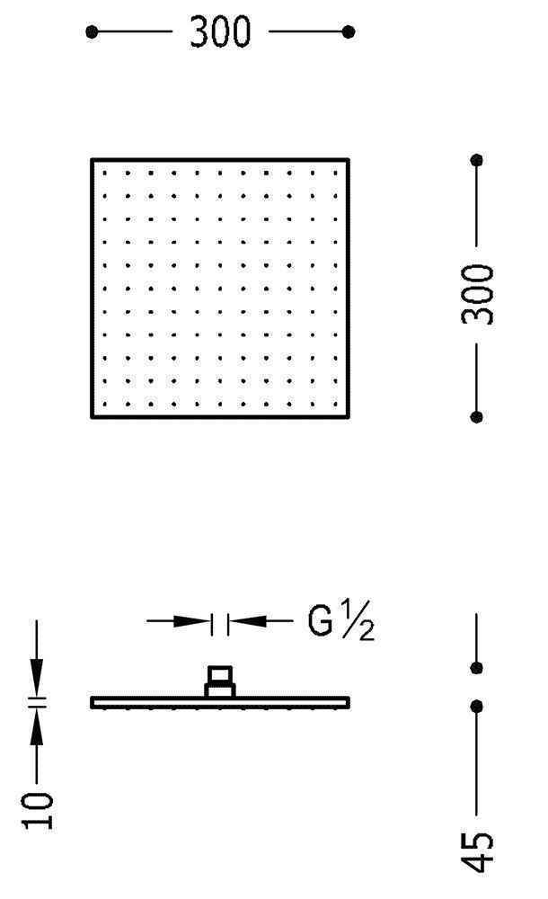 Верхній душ Tres 300Х300 13413830NM