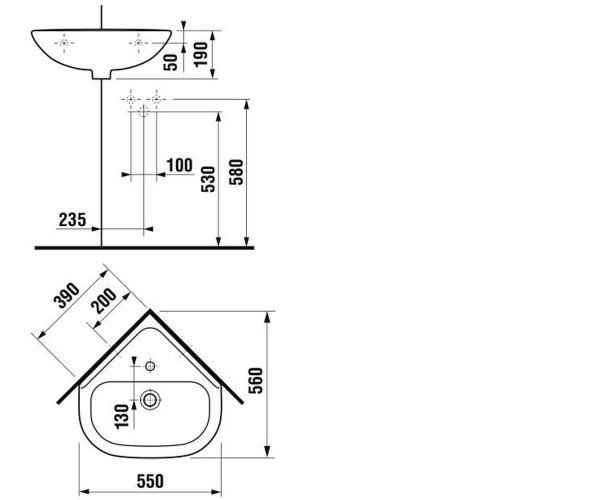Умивальник кутовий Jika Olymp Deep H8166140001041