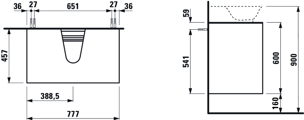 Тумба под умывальник Laufen The New Classic H4060140856311